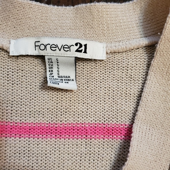 3 for $15 /F21 •Oversized, Striped Cardigan w/ Pockets! - Picture 2 of 5